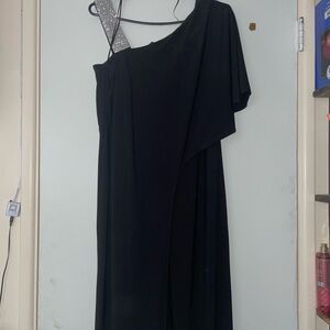 One shoulder black jump suit
